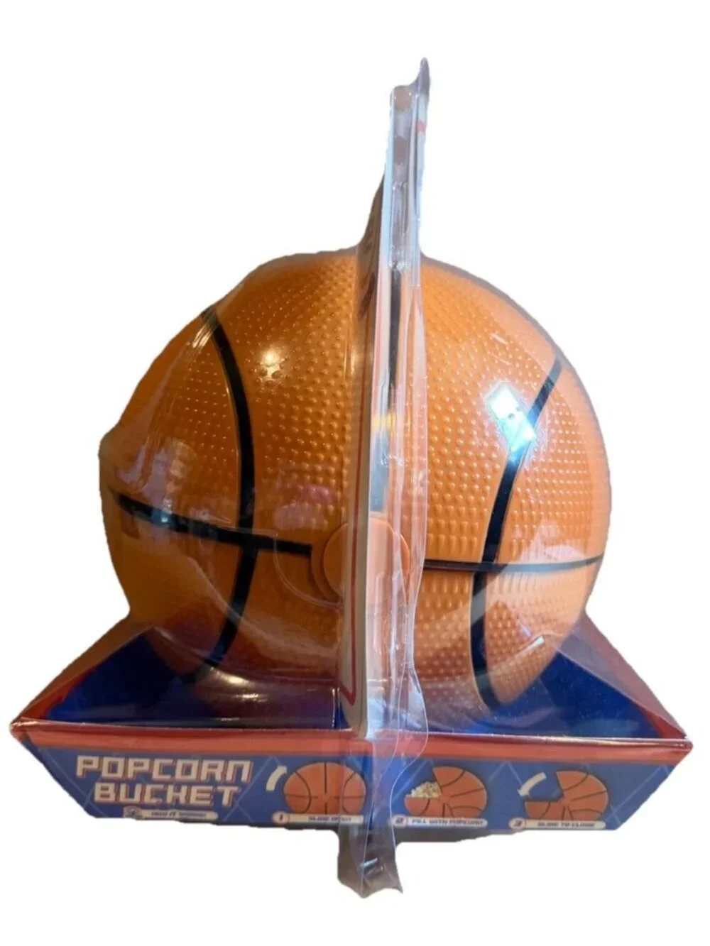 NEW Culturefly Basketball Popcorn Bucket Slide Lid Snack Bowl
